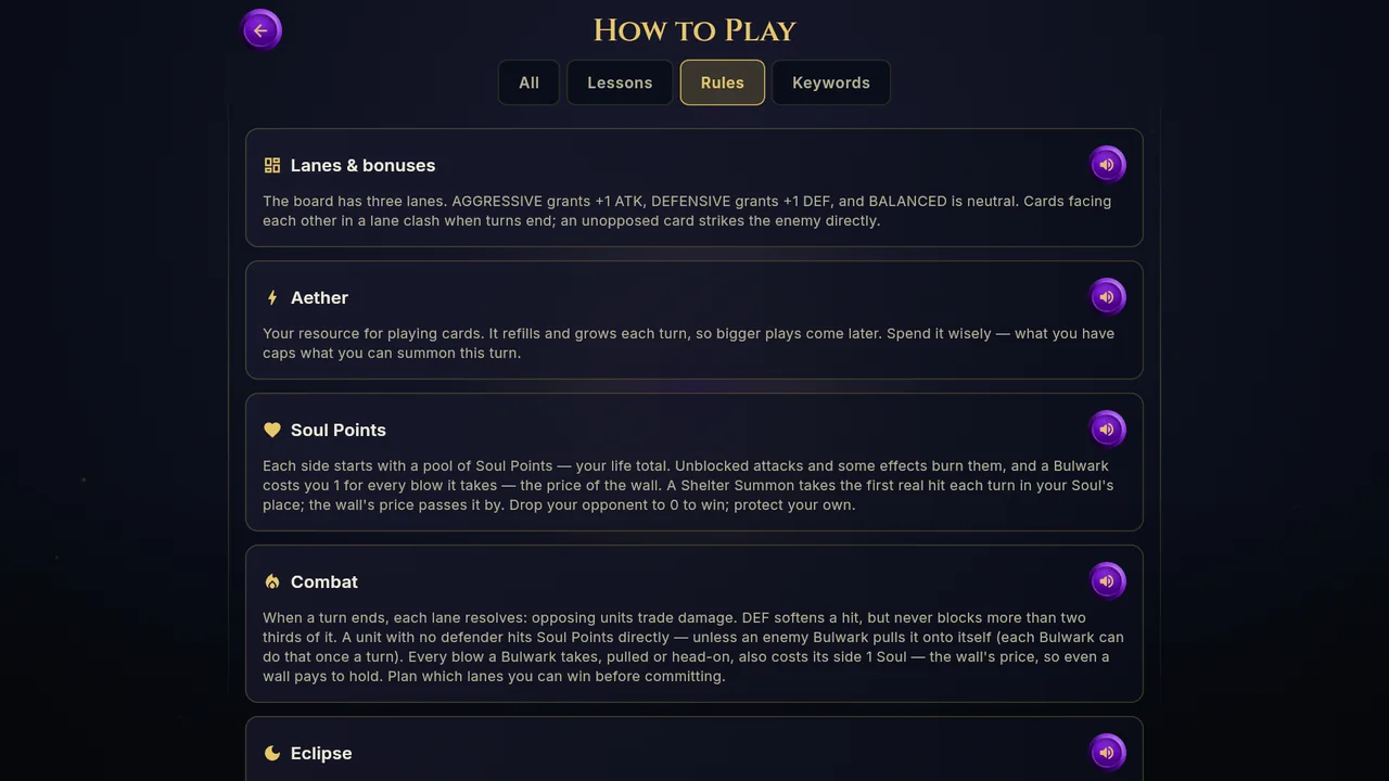 How to Play rules in game