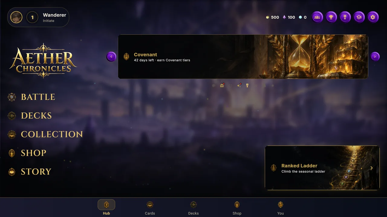 Hub banner showing the Covenant