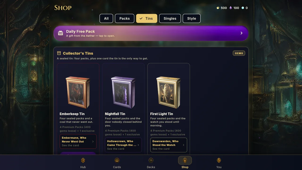 Collector's Tins in the Shop