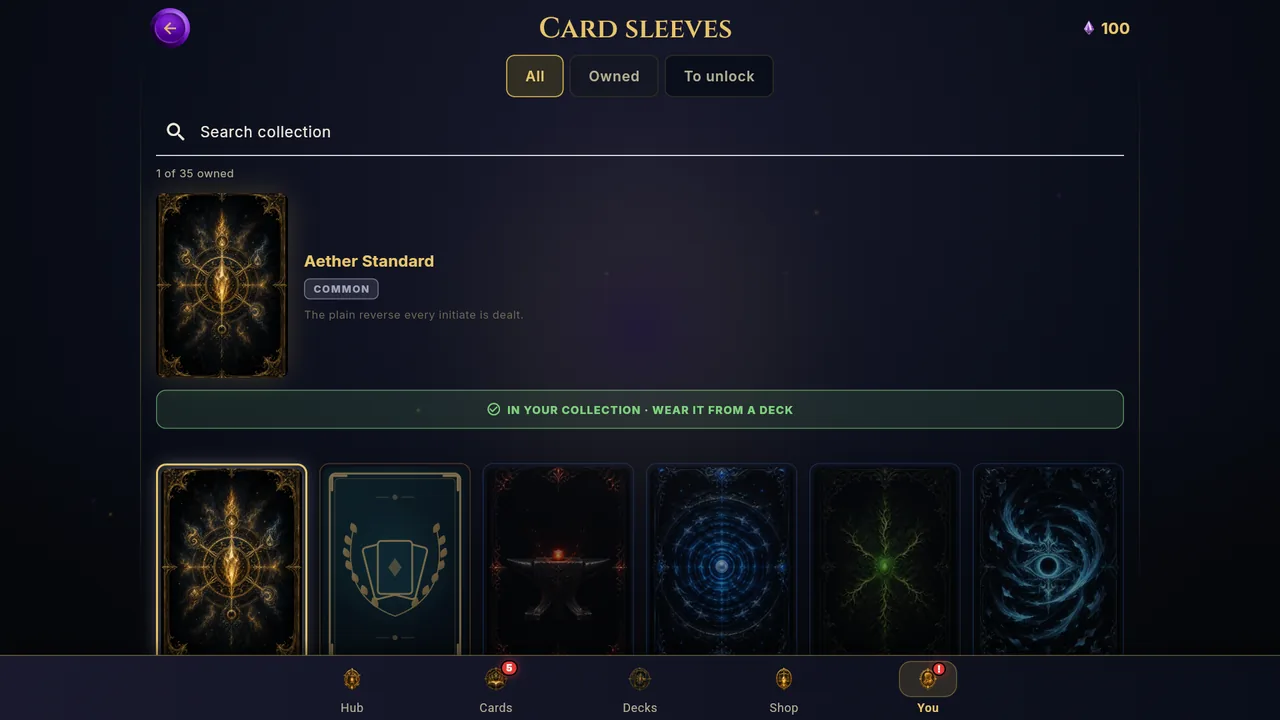 The card sleeve gallery