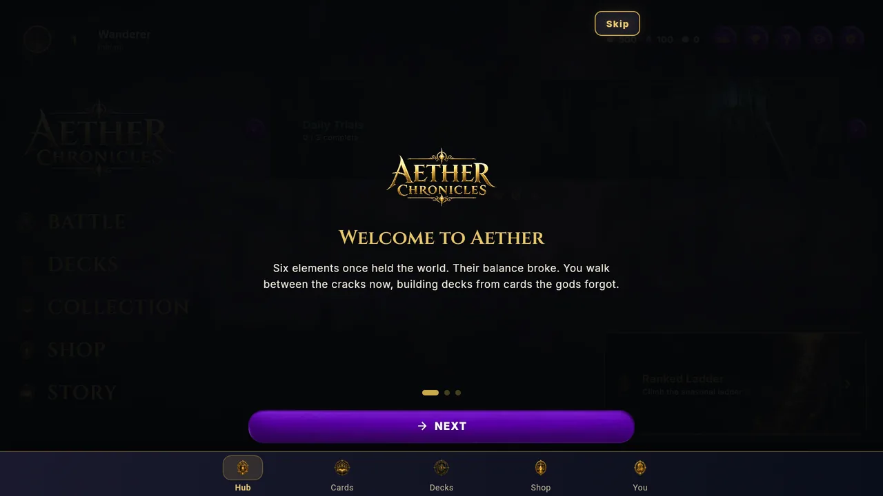 Welcome to Aether slide